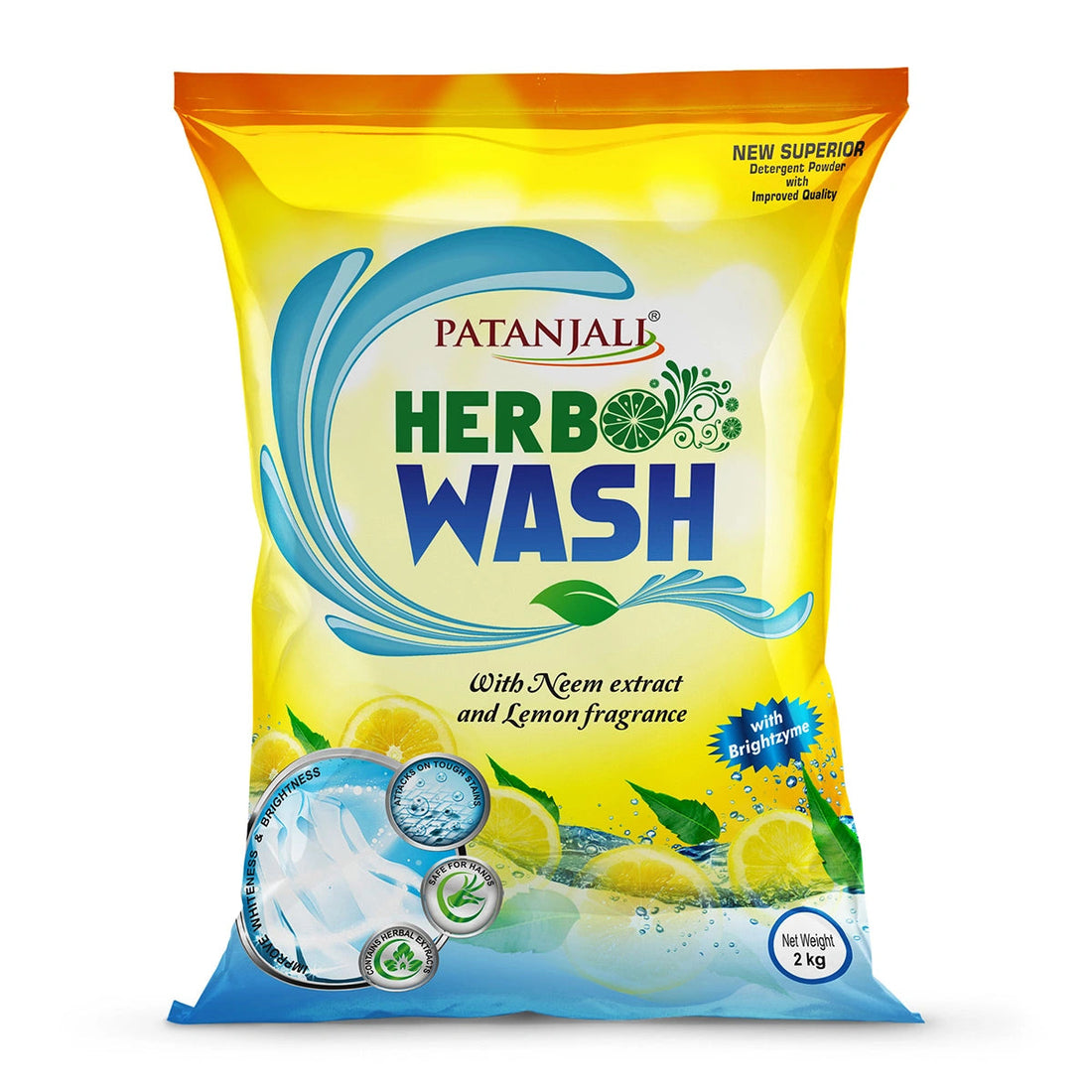 Patanjali 【Patanjali】 Herbo Wash Detergent Powder｜ハーボウォッシュ 洗濯用粉末洗剤｜2000g｜現地直輸入で買える日本国内最安級【インドの森】