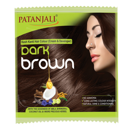 Patanjali 【Patanjali】 Kesh Kanti Hair Colour (Cream & Developer) - Dark Brown｜ケシュ カンティ ヘアカラー｜40g｜現地直輸入で買える日本国内最安級【インドの森】