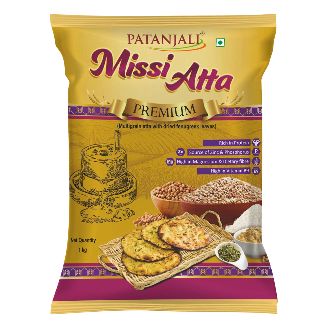 Patanjali 【Patanjali】 Missi Atta｜ミッシーアッタ｜1000g｜現地直輸入で買える日本国内最安級【インドの森】