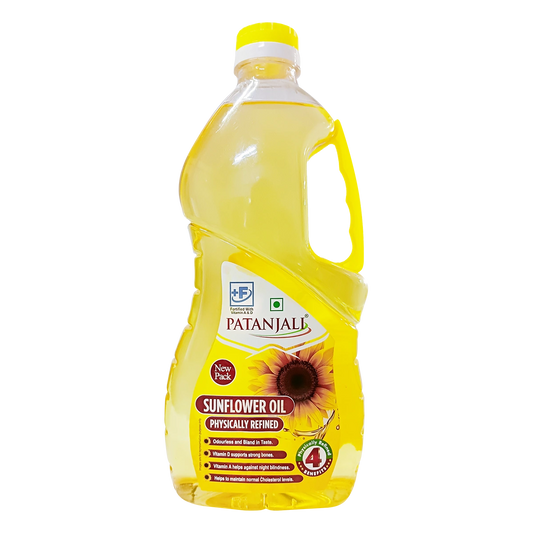 Patanjali 【Patanjali】 Sunflower Oil 2 Ltr Pet Jar｜ひまわり油 PET｜2000g｜現地直輸入で買える日本国内最安級【インドの森】