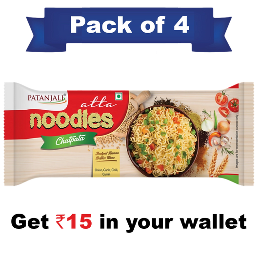 Patanjali 【Patanjali】 Pack of 4- Atta Noodles Chatpata 240 g- Rs 15 Off｜アッタ｜240g｜現地直輸入で買える日本国内最安級【インドの森】