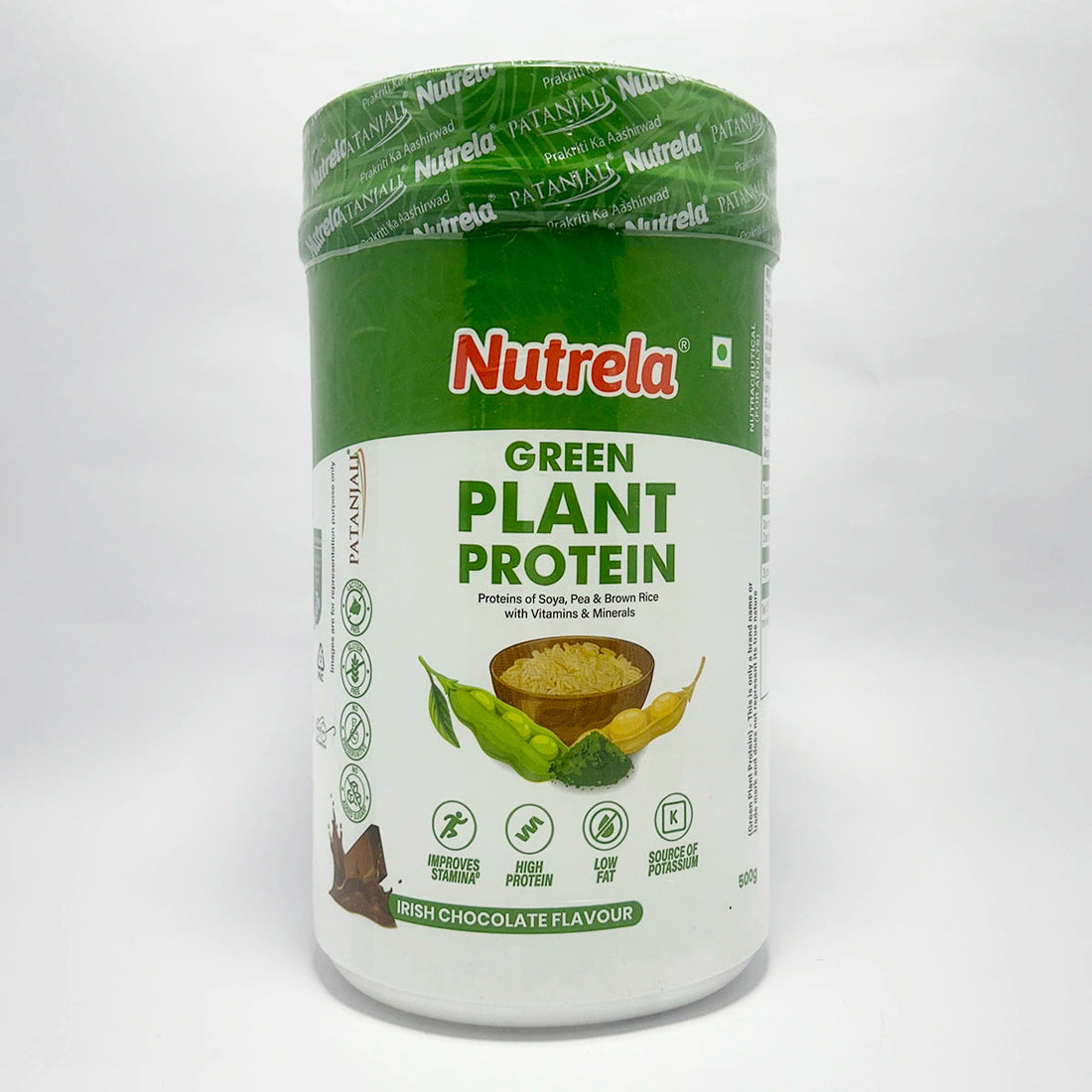 Patanjali 【Patanjali】 Nutrela Green Plant Protein Chocolate Flavour｜ニュートリラ グリーン 植物性プロテイン チョコレートフレーバー｜500g｜現地直輸入で買える日本国内最安級【インドの森】
