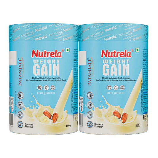Patanjali 【Patanjali】 Nutrela Weight Gain - Banana Flavor - 500g (pack of 2)｜ニュートレラ ウェイトゲイン バナナフレーバー｜500g｜現地直輸入で買える日本国内最安級【インドの森】