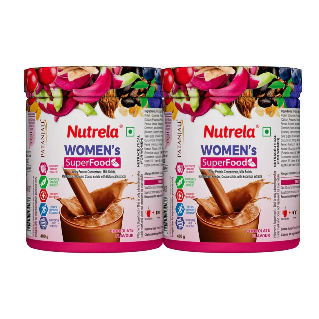 Patanjali 【Patanjali】 Nutrela Women Superfood - Chocolate Flavor - 400g (pack of 2)｜女性用スーパーフード チョコレート味｜400g｜現地直輸入で買える日本国内最安級【インドの森】