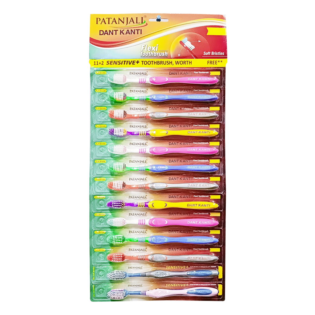 Patanjali 【Patanjali】 Dk -flexi Toothbrush Hanger (11+2)｜フレキシブル 歯ブラシハンガー｜100g｜インド現地からお取り寄せ【インドの森】