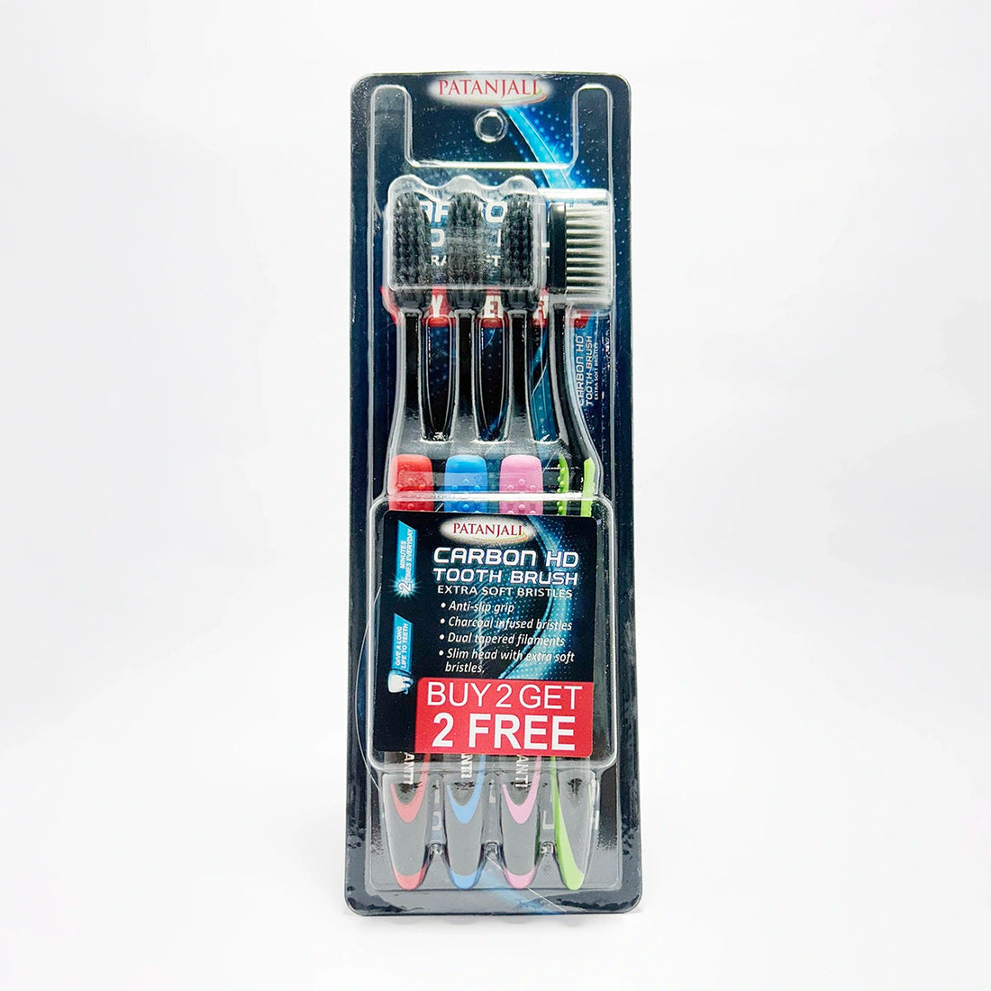 Patanjali 【Patanjali】 Toothbrush Carbon HD Buy 2 Get 2 Offer｜カーボンHD 歯ブラシ｜100g｜現地直輸入で買える日本国内最安級【インドの森】