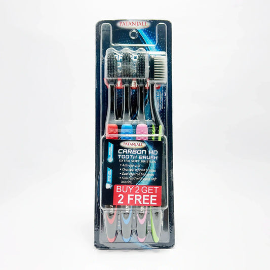 Patanjali 【Patanjali】 Toothbrush Carbon HD Buy 2 Get 2 Offer｜カーボンHD 歯ブラシ｜100g｜現地直輸入で買える日本国内最安級【インドの森】