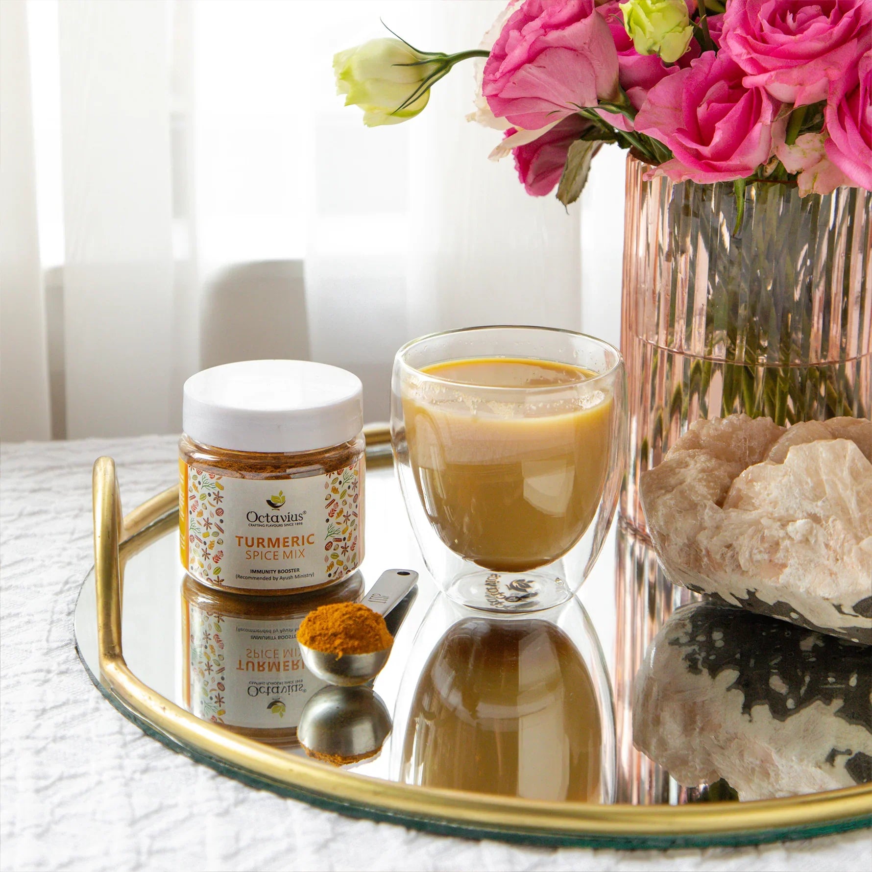 Collector’s Tea Box - Complete Tea Kit ( One Tea of your Choice and Double Wall Glasses) Kashmiri Kahwa