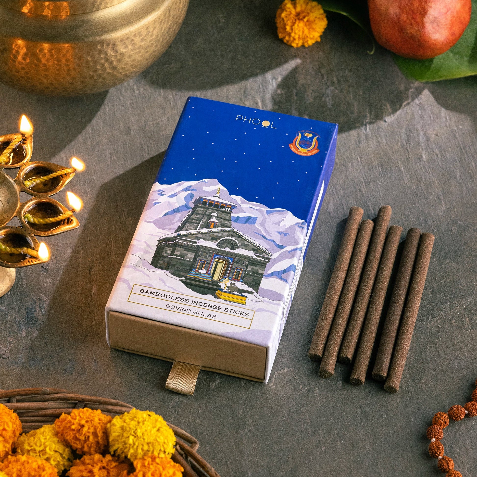 Kedarnath Govind Gulab Bambooless Incense Sticks
