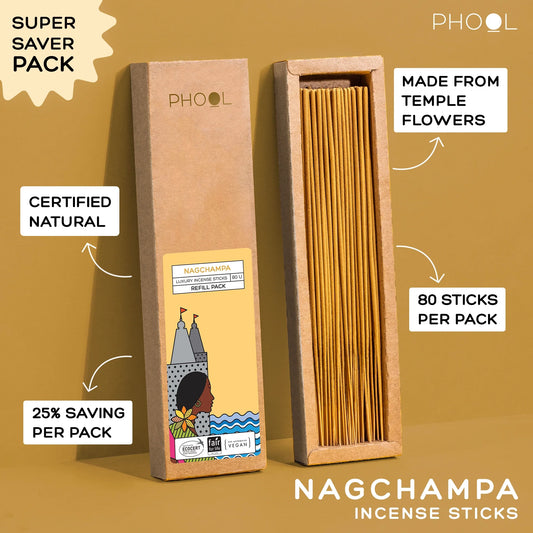Natural Incense Sticks Refill pack - Nagchampa