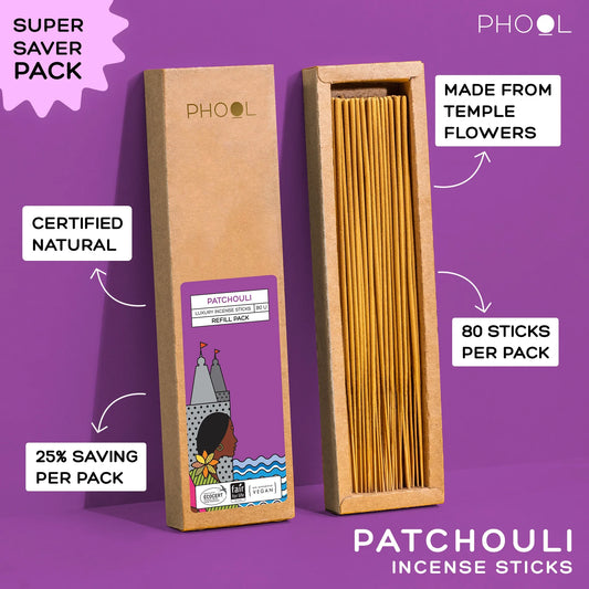 Natural Incense Sticks Refill pack - Patchouli