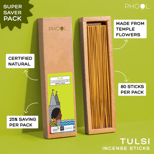 Natural Incense Sticks Refill pack - Tulsi