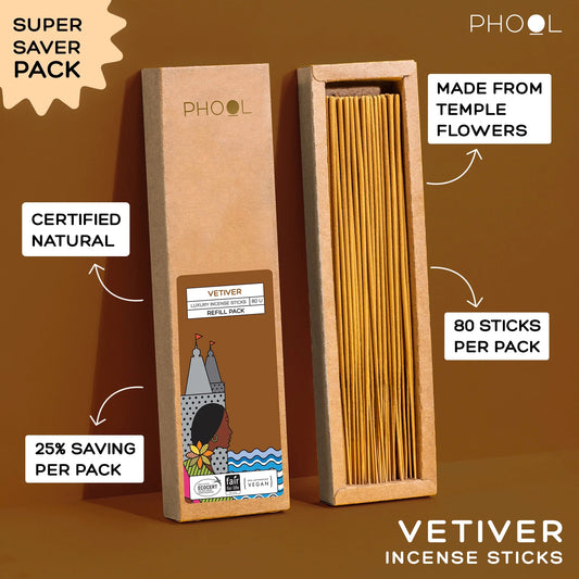 Natural Incense Sticks Refill pack - Vetiver