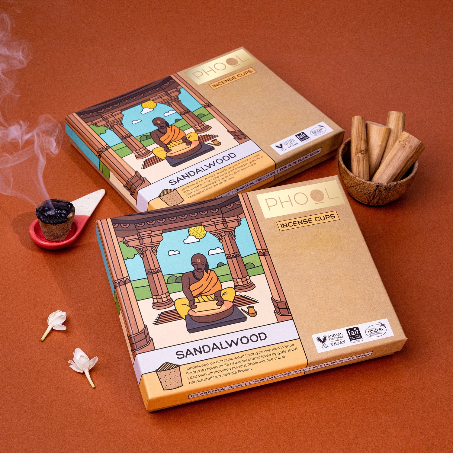 Sandalwood Havan Cups