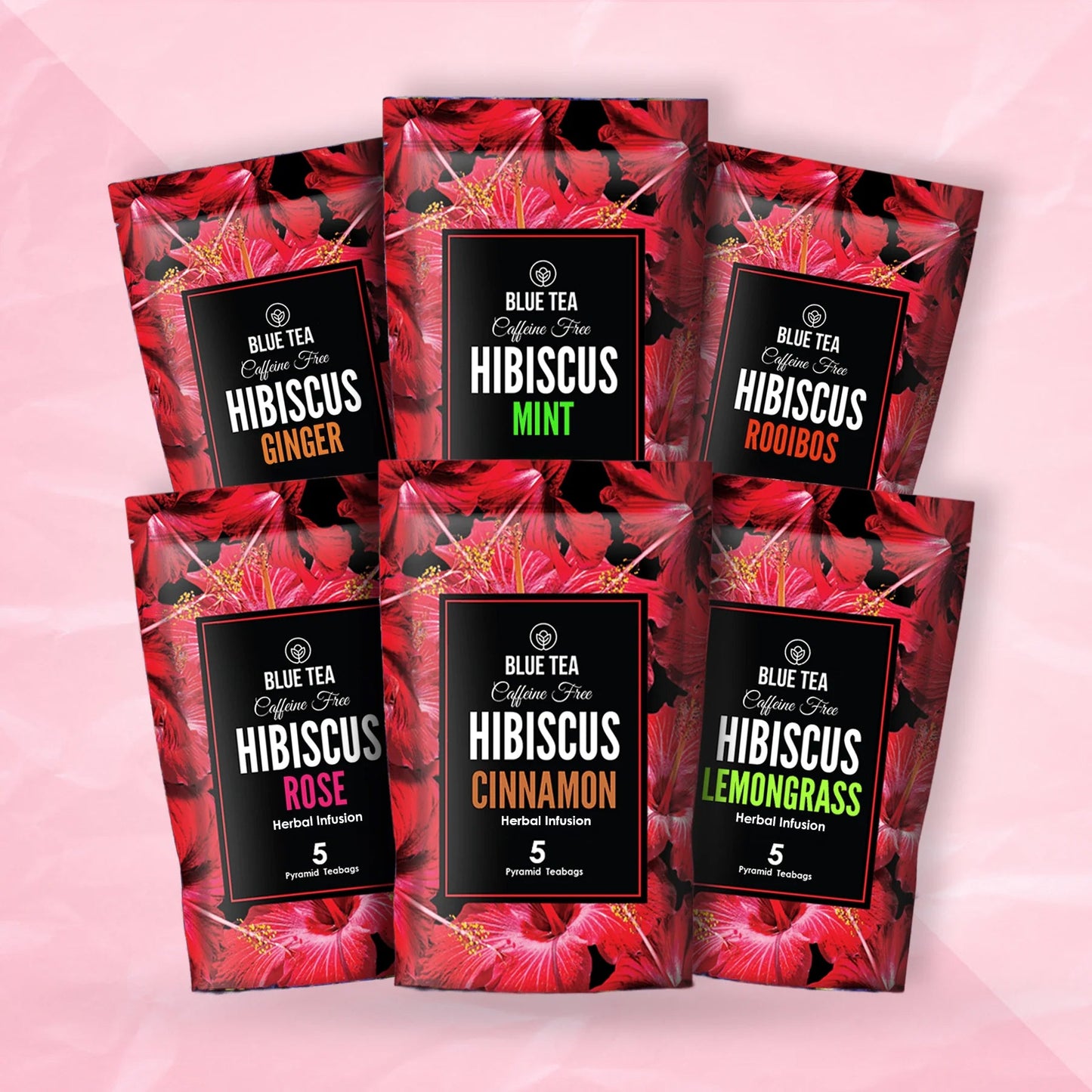 Hibiscus Herbal Tea Sampler Packs - 6 Flavors