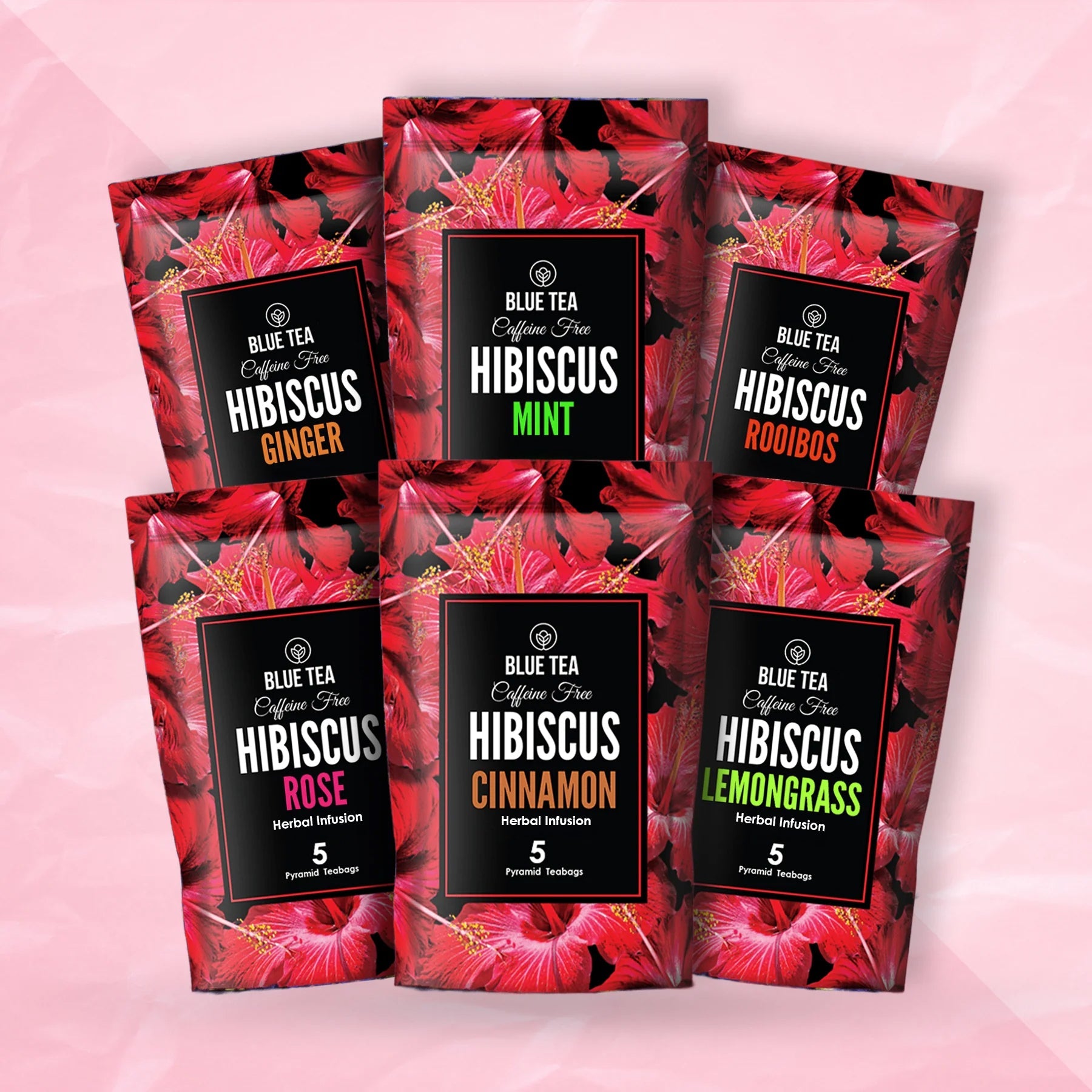 Hibiscus Herbal Tea Sampler Packs - 6 Flavors