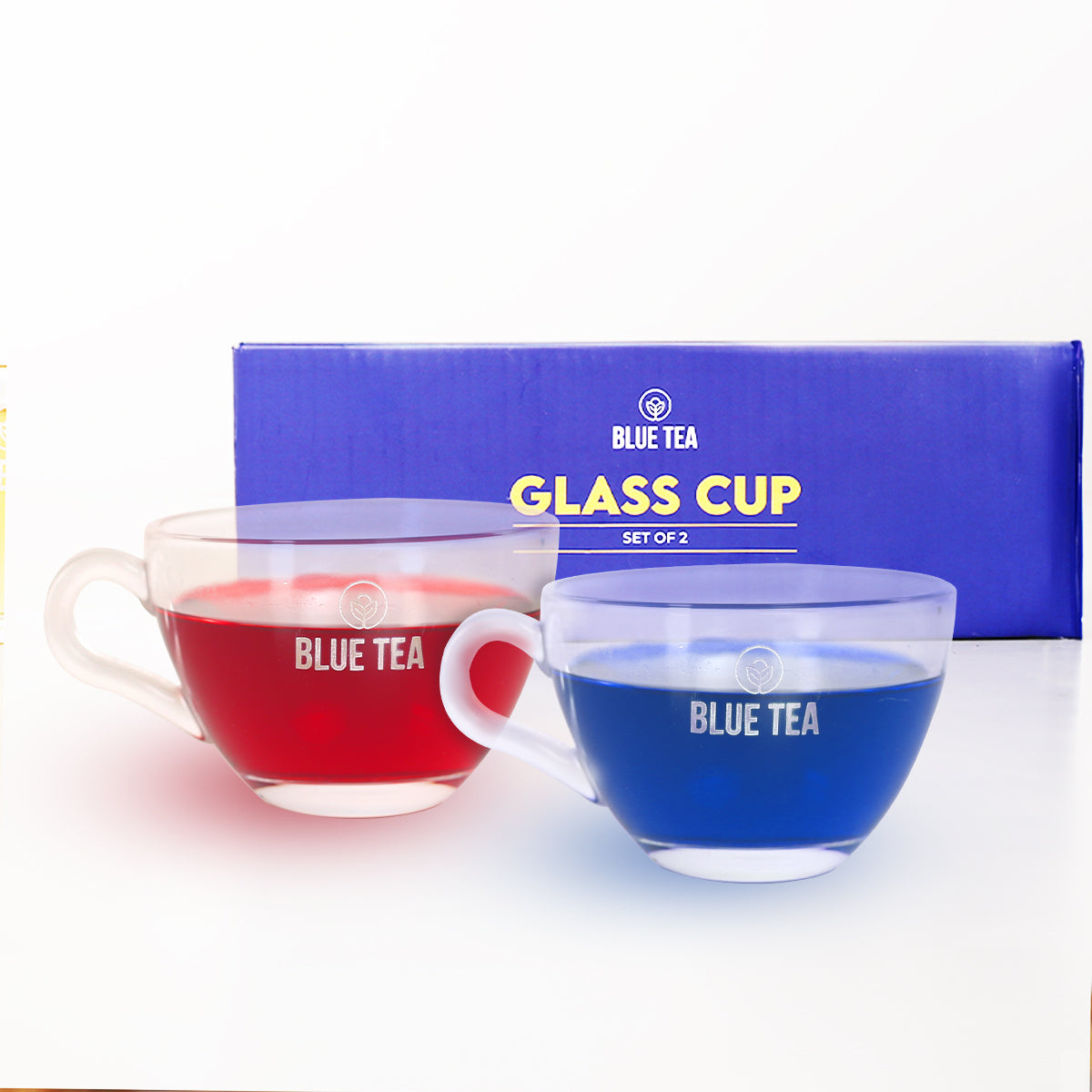 Glass Crystal Tea Cups - Pack of 2 Pack of 2