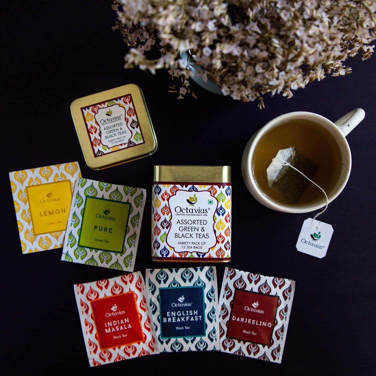 5 Assorted Black & Green Teas - 15 Teabags 15teabags