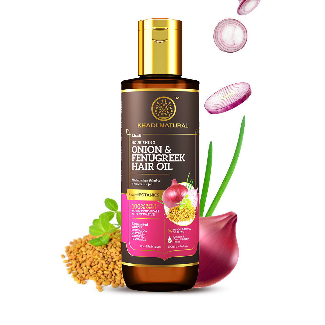 Onion & Fenugreek Hair Oil - Mineral Oil, Silicones, Synthetic Fragrance Free 200ml