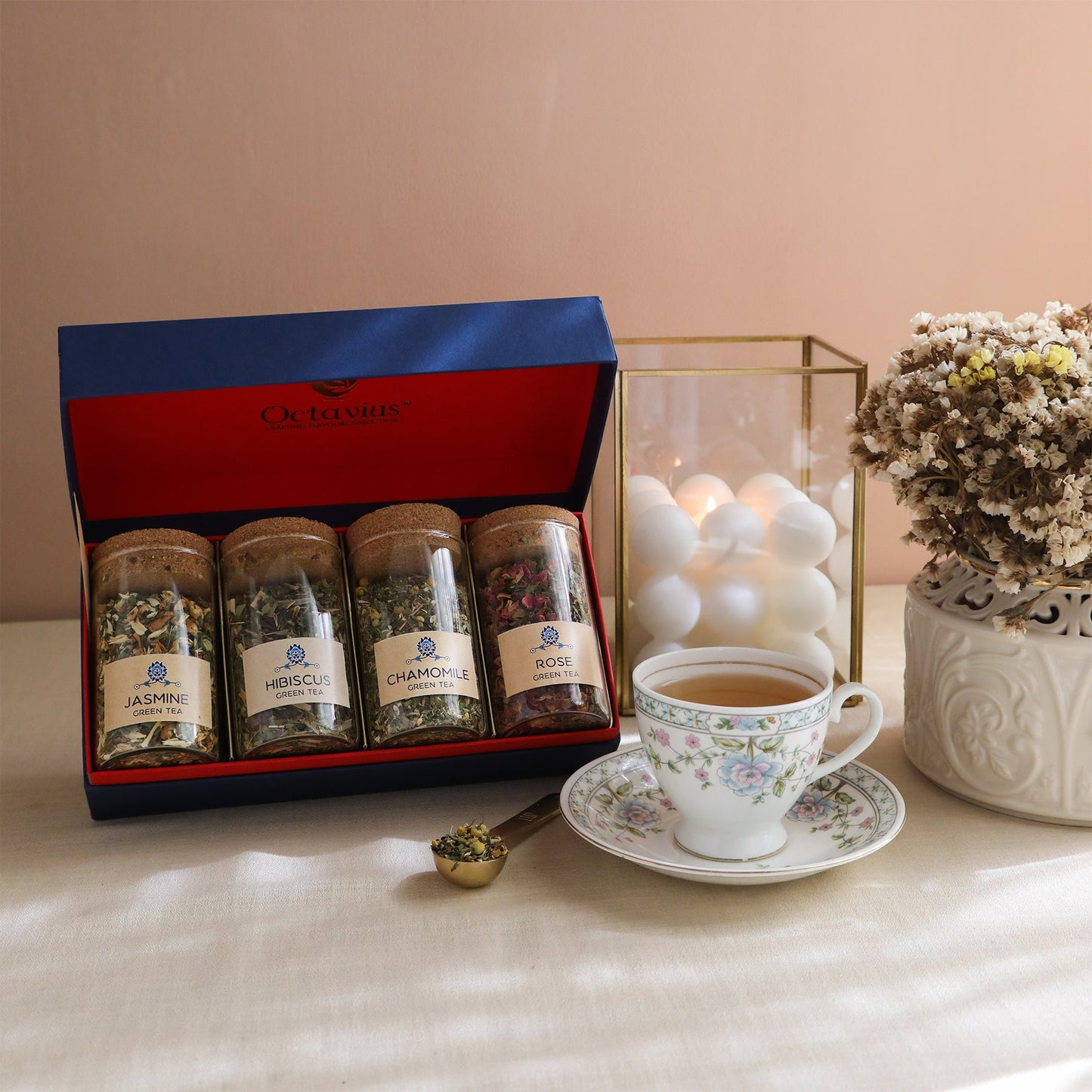 Tea Time Treasure-Floral Infusions (4 Assorted Loose Leaf Green Teas) 870g
