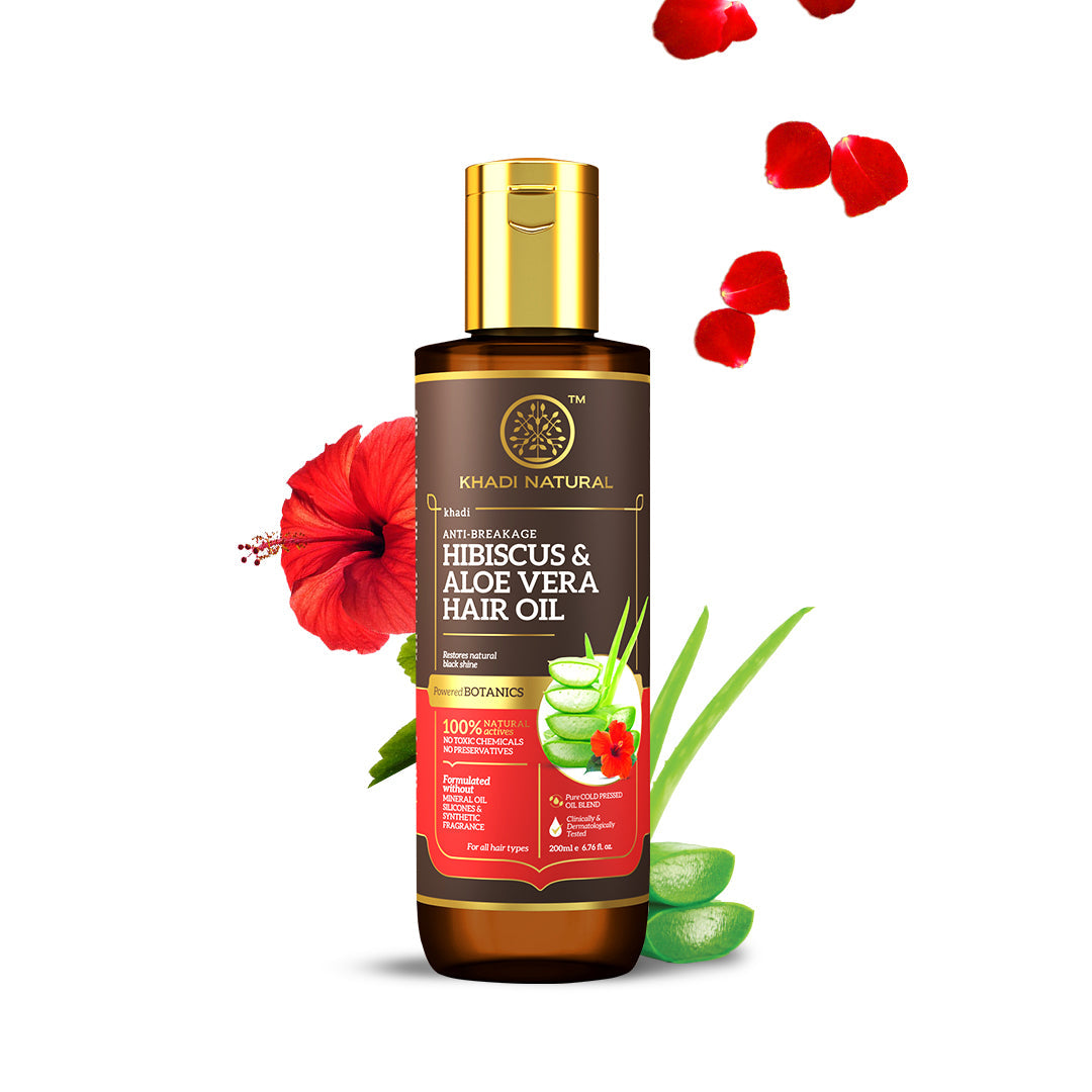 Hibiscus & Aloe Vera Hair Oil - Mineral Oil, Silicones, Synthetic Fragrance Free 200ml