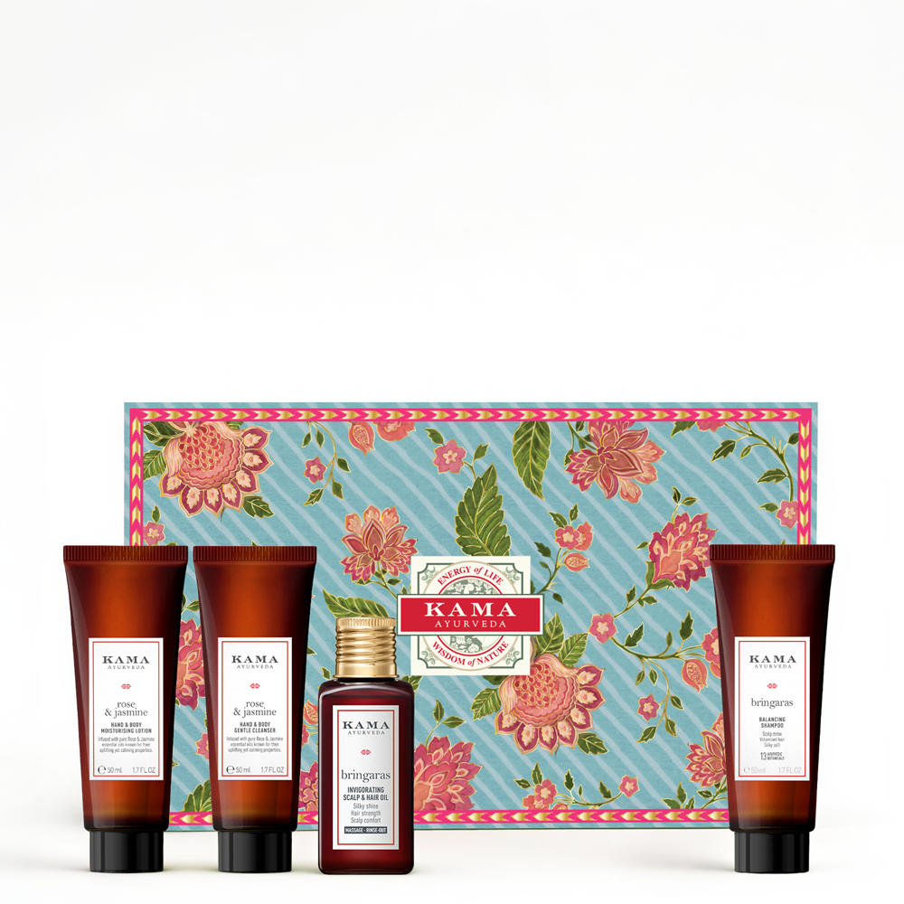 【KAMA】Kama Bliss Box Diwali Edition｜カーマ ブリス ボックス ディワリ エディション（ボディケア・ヘアケア 4 点のギフトボックス）