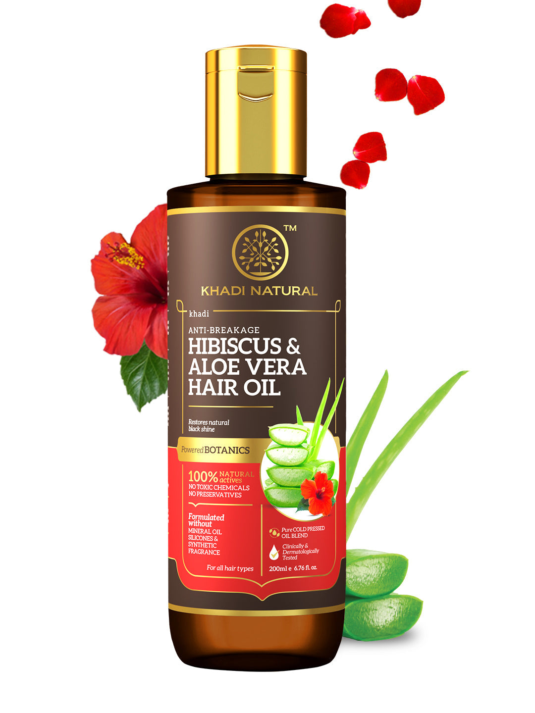 Hibiscus & Aloe Vera Hair Oil - Mineral Oil, Silicones, Synthetic Fragrance Free 200ml
