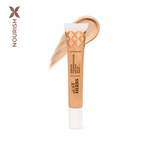 【Just Herbs】 Serum Foundation Dewy Finish SPF30+ Tube with Rosehip and Rice Starch 02 Porcelain