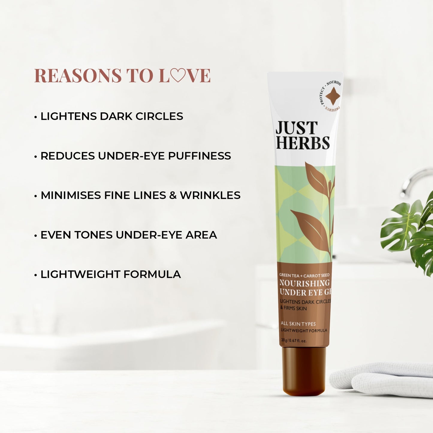 Nourishing Under Eye Gel with Green Tea and Carrot Seed 20g