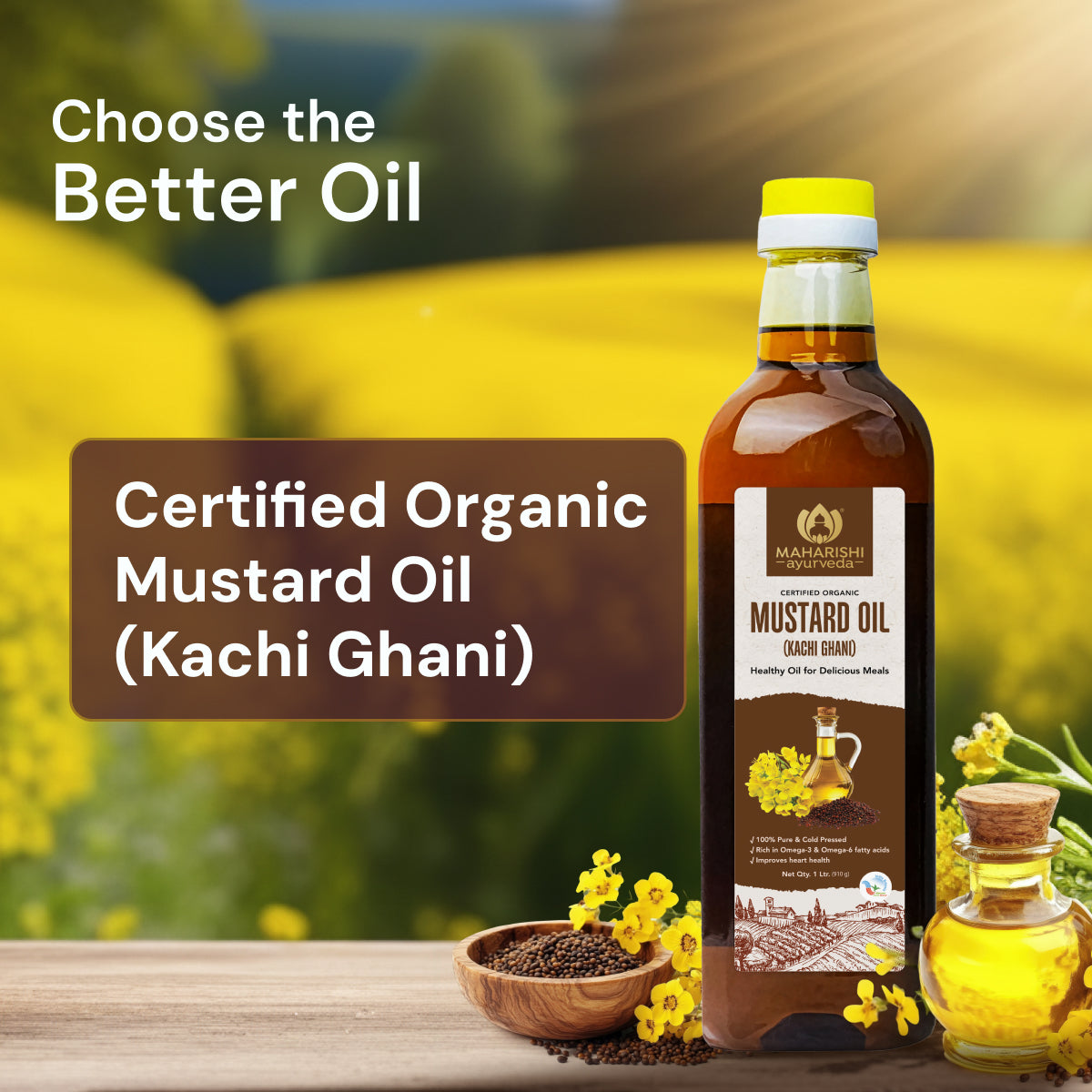 Pure Cold Pressed Mustard Oil | Heart & Skin Health