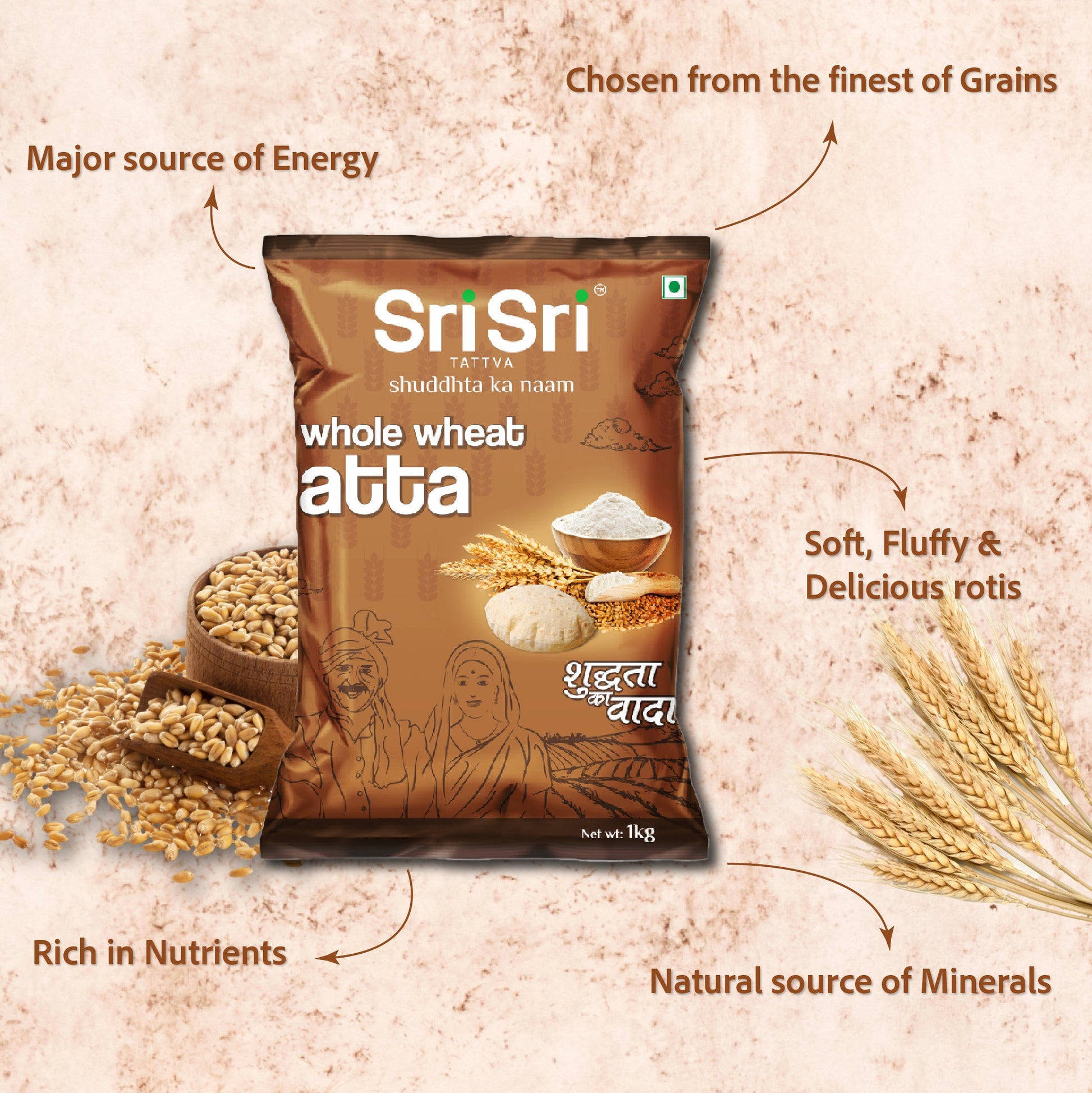 Whole Wheat Atta, 1 kg 1kg