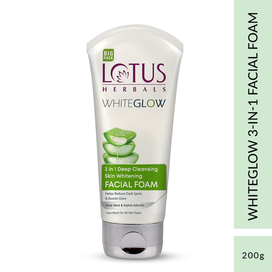 WhiteGlow 3 In 1 Deep Cleansing Skin Brightening Facial Foam Big Pack 200 g
