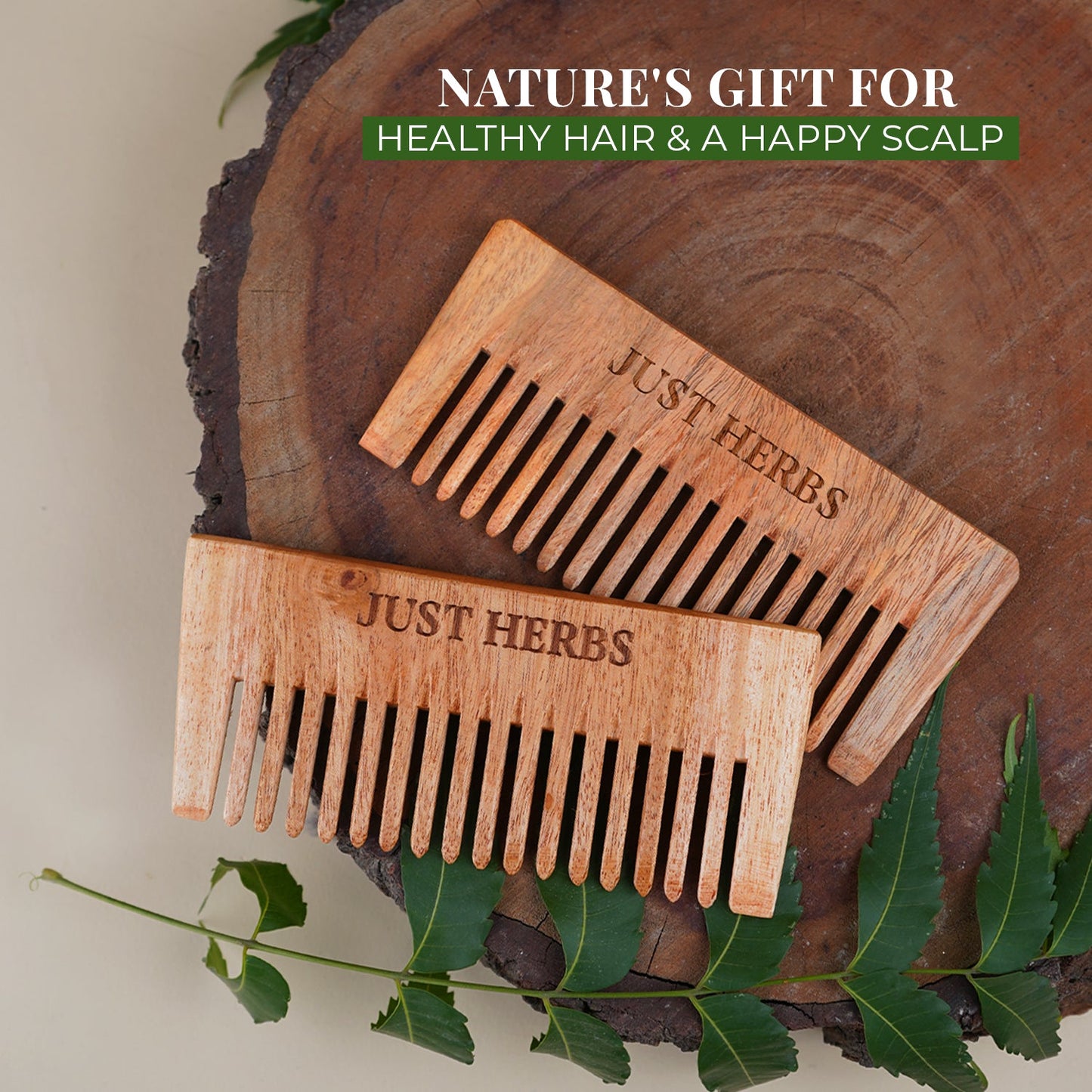 Handmade Wide-Tooth Neem Comb 35g