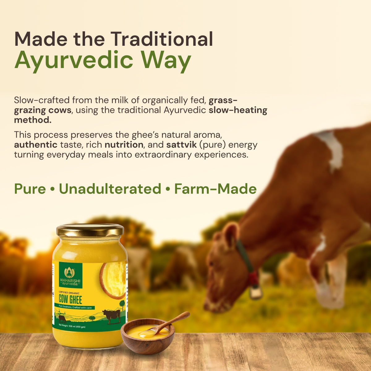 Pure Organic Cow Ghee | Improves Overall Wellness