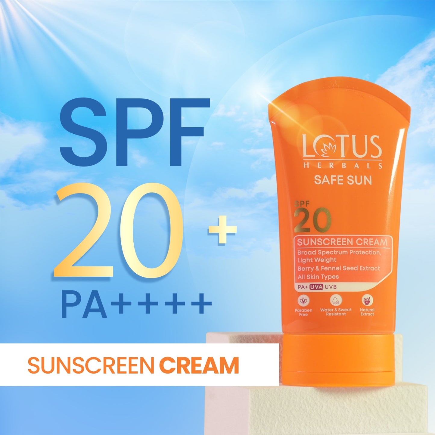 Safe Sun Sunscreen Cream SPF 20 PA+ 100g