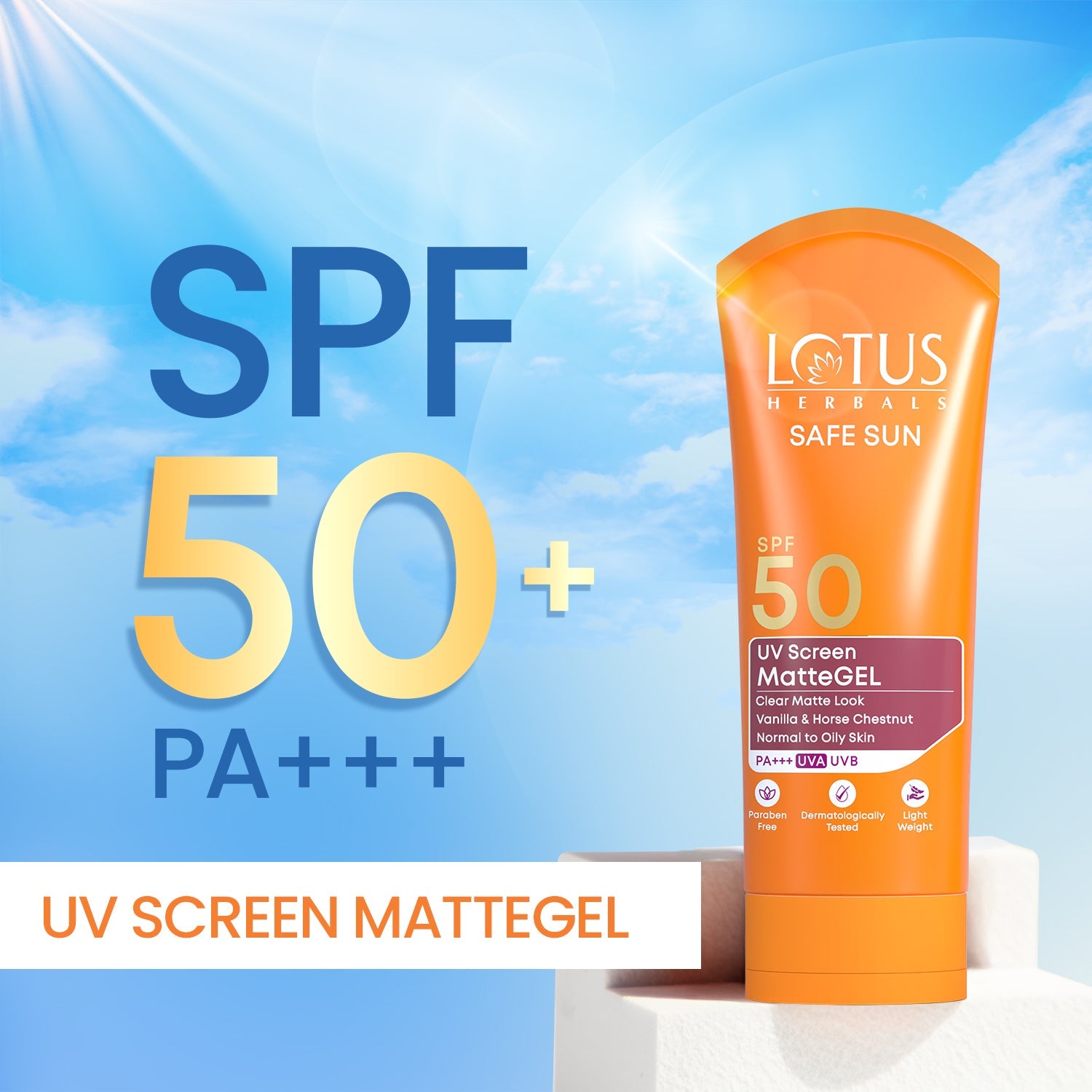 Safe Sun UV Screen MatteGEL Sunscreen SPF 50 PA+++ 100 g