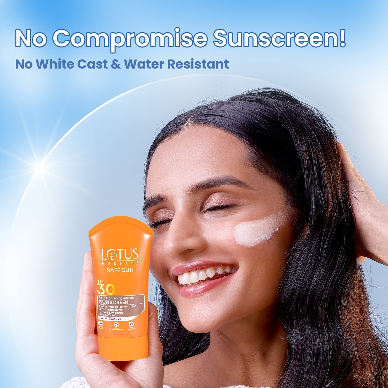 SAFE SUN Skin Lightening SUNSCREEN SPF-30 50g Pack of 2