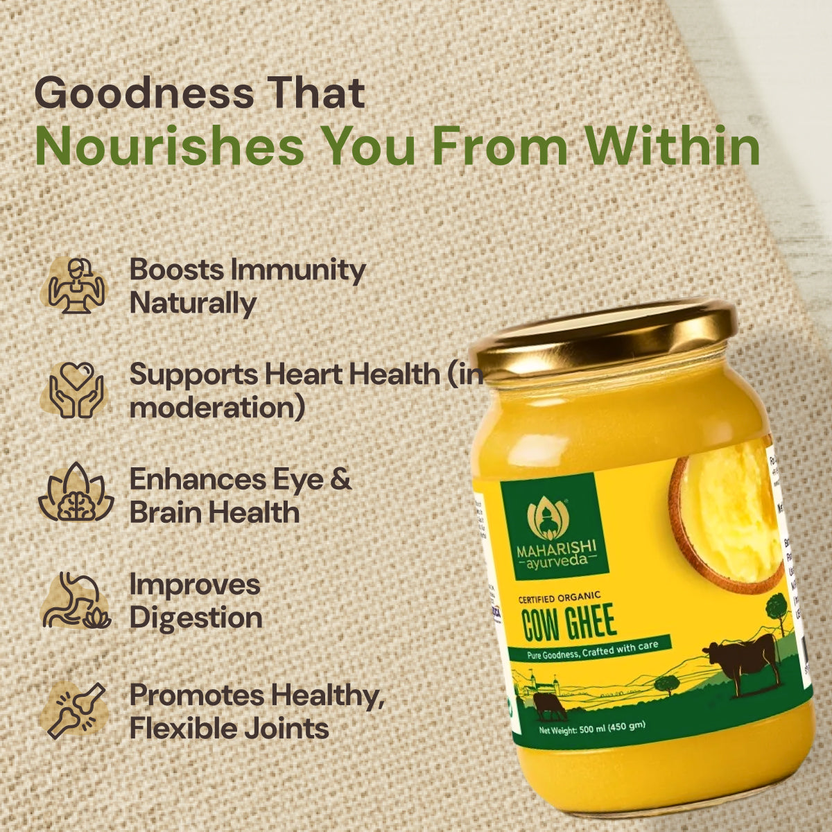 Pure Organic Cow Ghee | Improves Overall Wellness