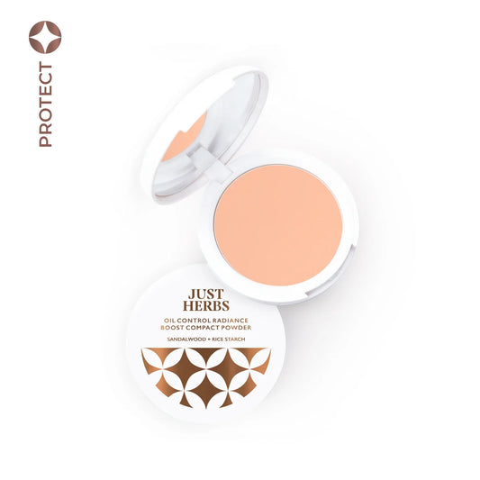 【Just Herbs】 Oil Control Radiance Boost Compact Powder with Sandalwood & Rice Starch 05 Copper
