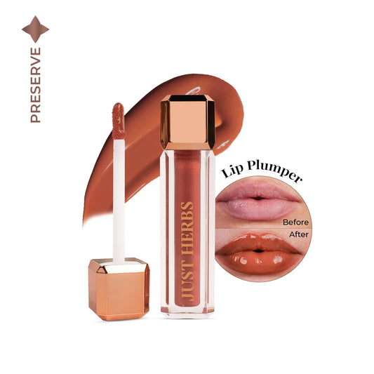 【Just Herbs】 Lip Honey Plumping Gloss with Plant Vitamin C and Peppermint Oil 05 Honey Bear