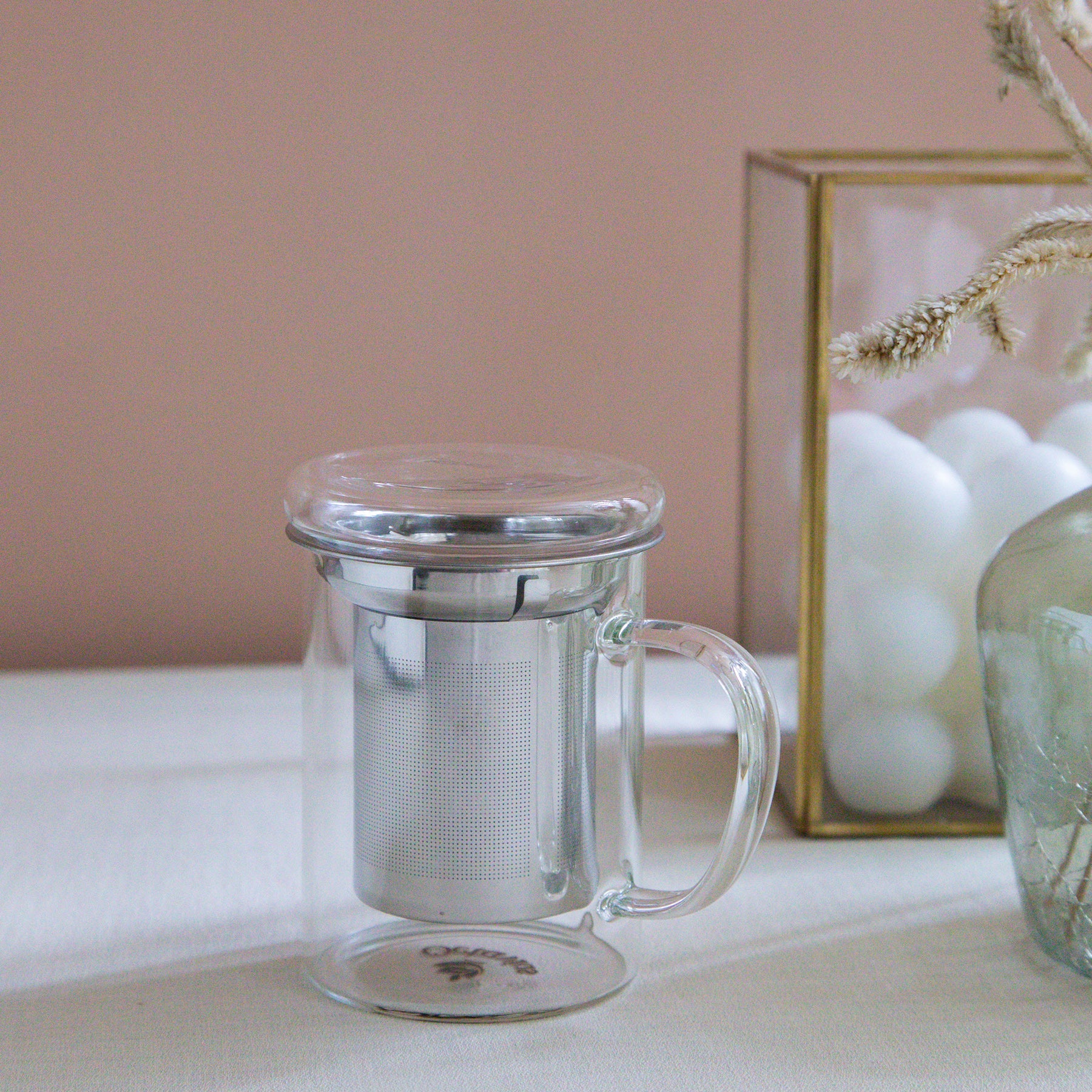 Borosilicate Glass Cup with Steel Infuser 350 ML 350ml