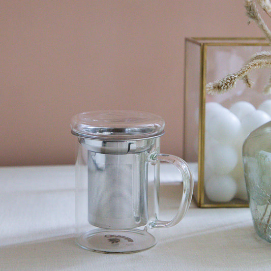 Borosilicate Glass Cup with Steel Infuser 350 ML 350ml