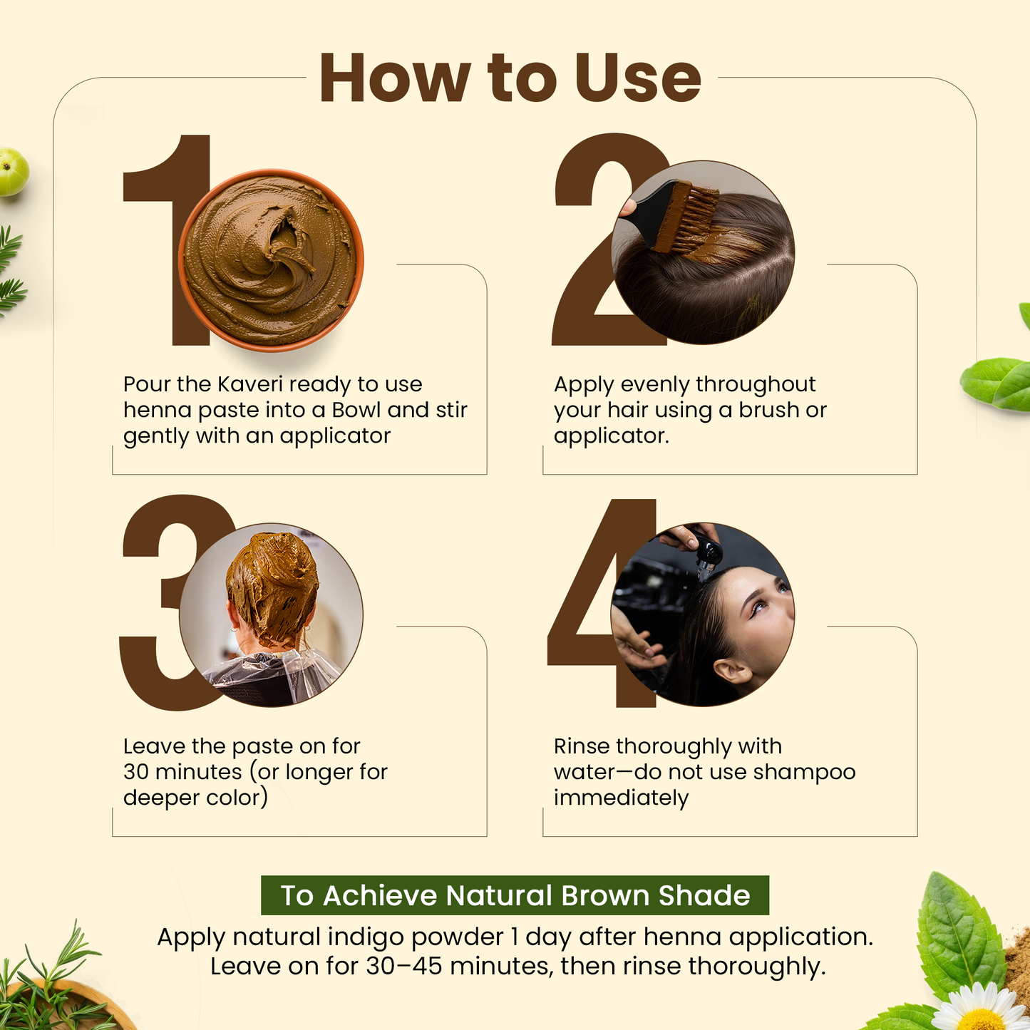 KAVERI Ready to Use Henna Paste for Hair – Natural Hair Color with Henna, Amla & Shikakai – Rich Brown Shade – 250g 250g