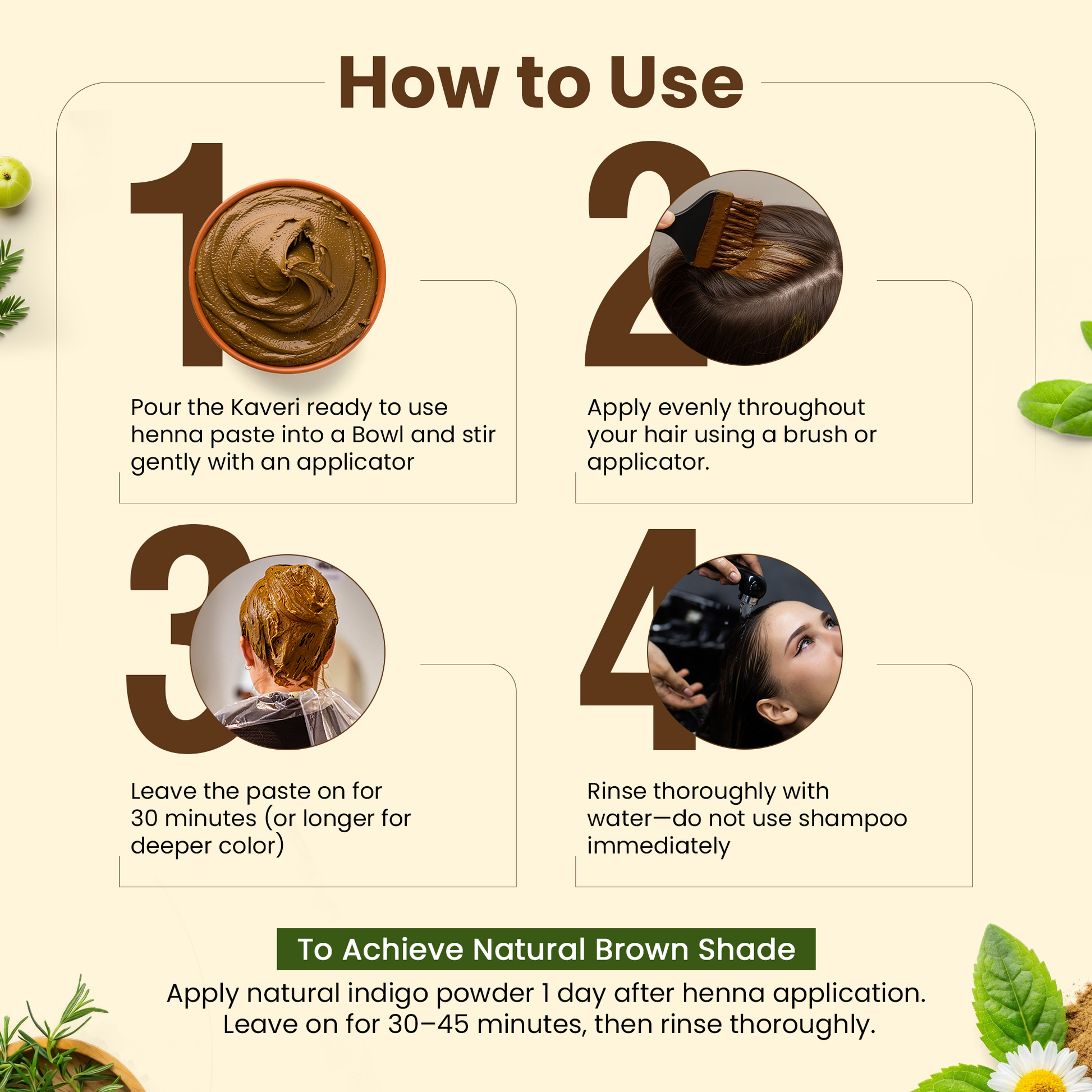 KAVERI Ready to Use Henna Paste for Hair – Natural Hair Color with Henna, Amla & Shikakai – Rich Brown Shade – 250g 250g