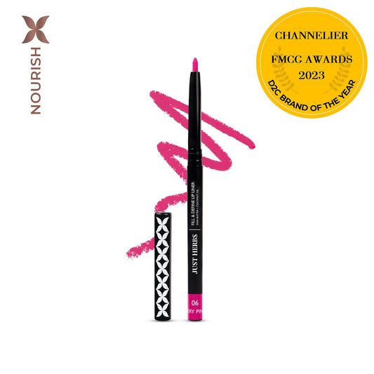 【Just Herbs】 Fill & Define Lip Liner with Shea Butter and Coconut Oil 06 Fiery Pink