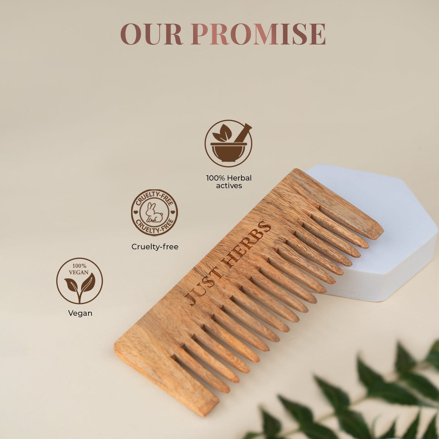 Handmade Wide-Tooth Neem Comb 35g
