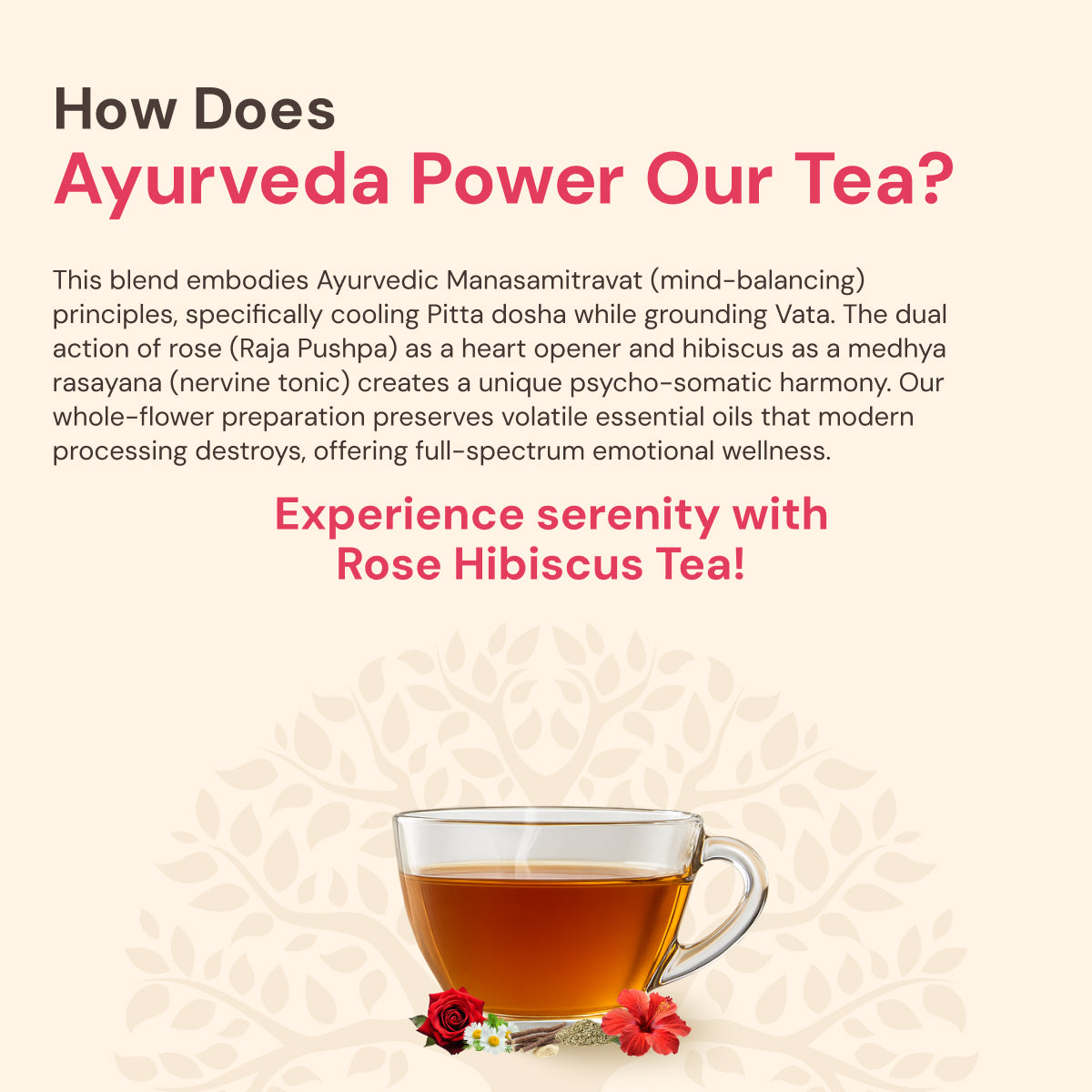 Rose Hibiscus Tea | Uplifting & Calming Ayurvedic Blend