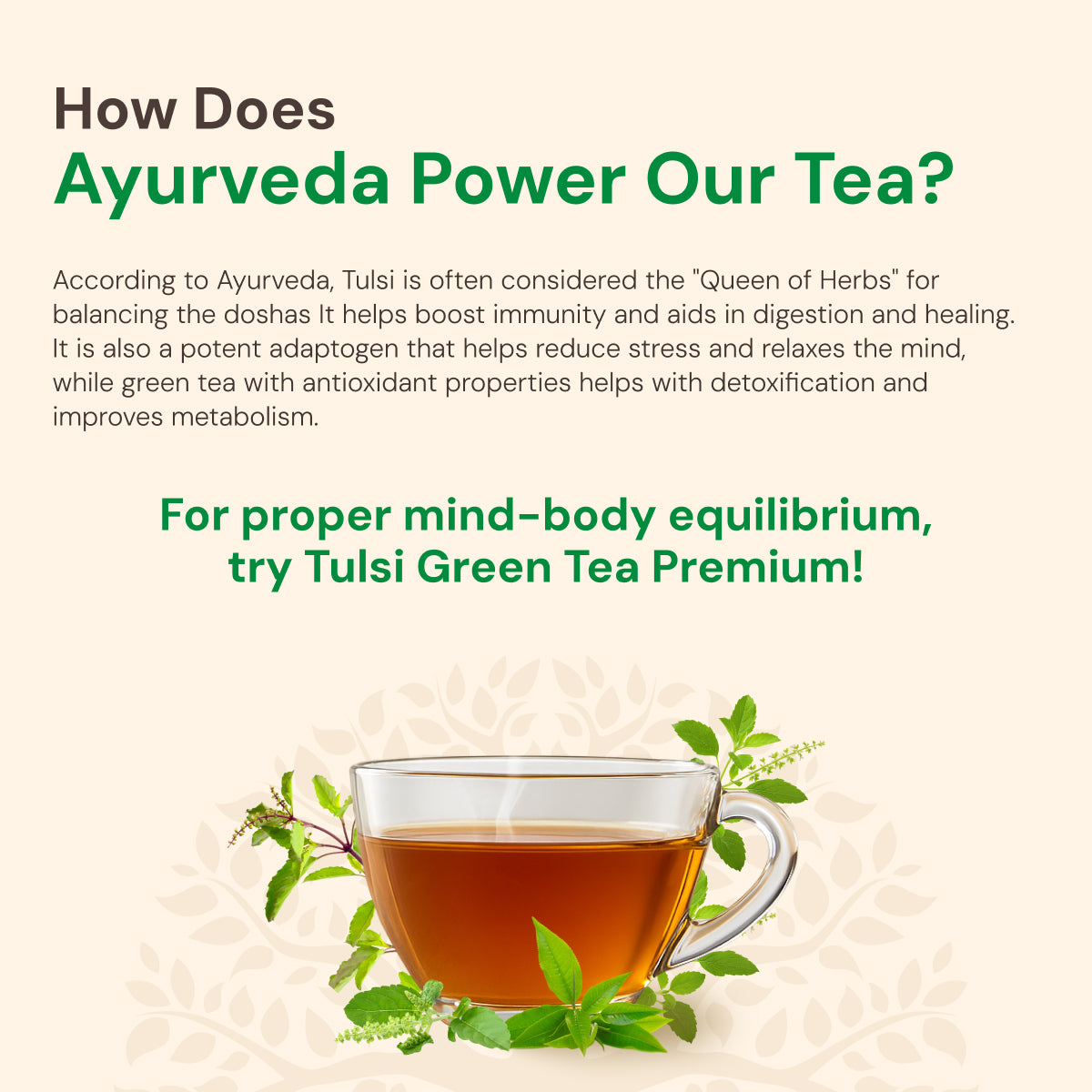 Tulsi Green Tea Premium | Organic Ayurvedic Blend
