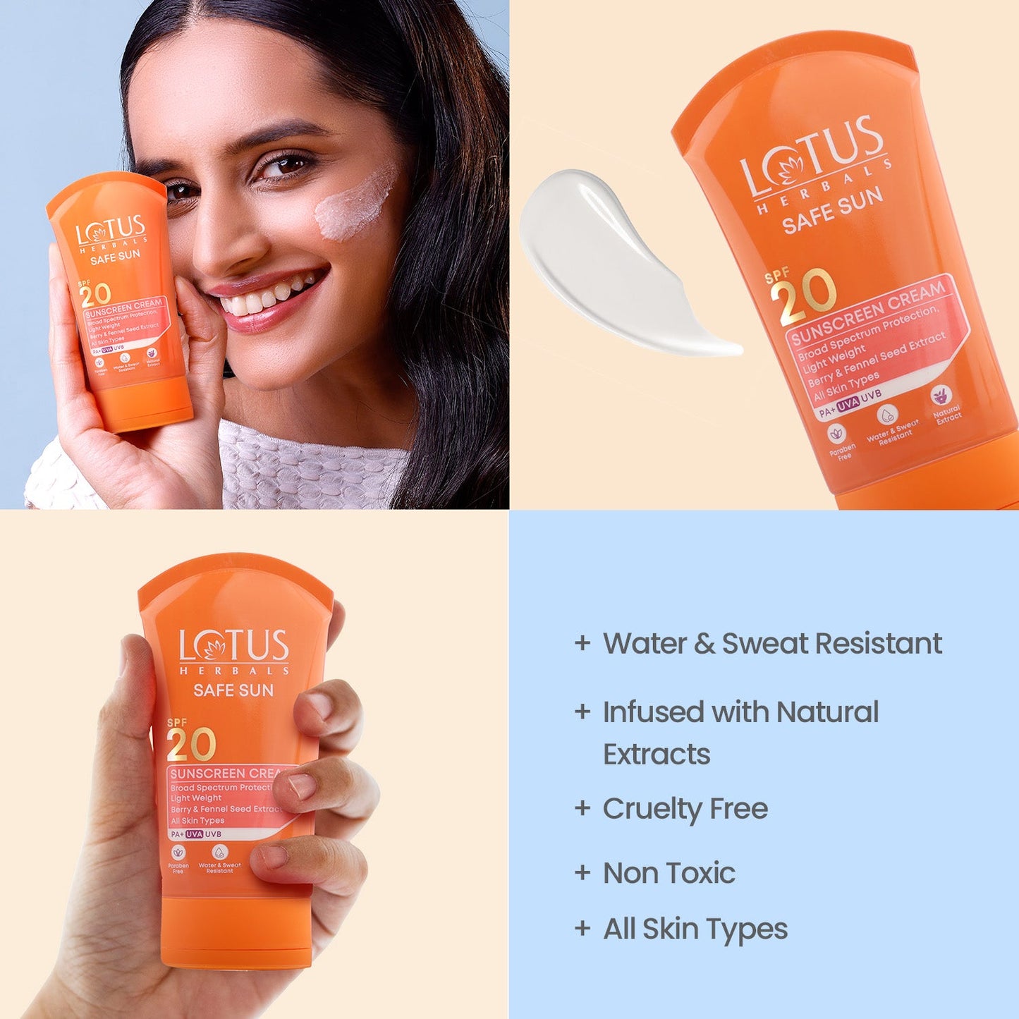 Safe Sun Sunscreen Cream SPF 20 PA+ 100g
