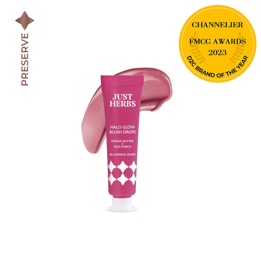 【Just Herbs】 Halo Glow Blush Drops with Mango Butter and Rice Starch 06 Gushing Grape